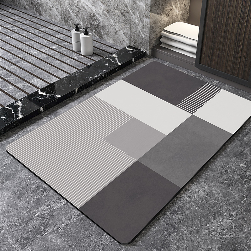 Quick Dry Diatomite Bath Mat - Nordic geométrico diatomite tapete de banho