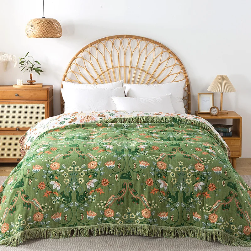 Muslin Cotton Bedspread - Manta de Algodão Puro, Tecido Muslin