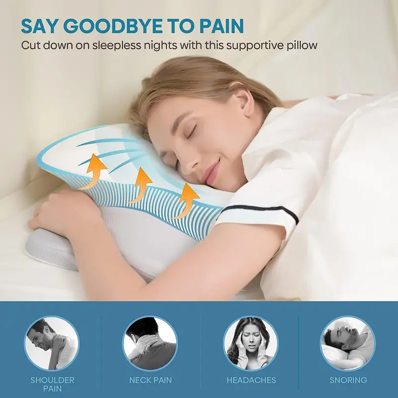 Memory Foam Orthopedic Pillow Neck Pain - Almofada ortopédica inodora para dor no