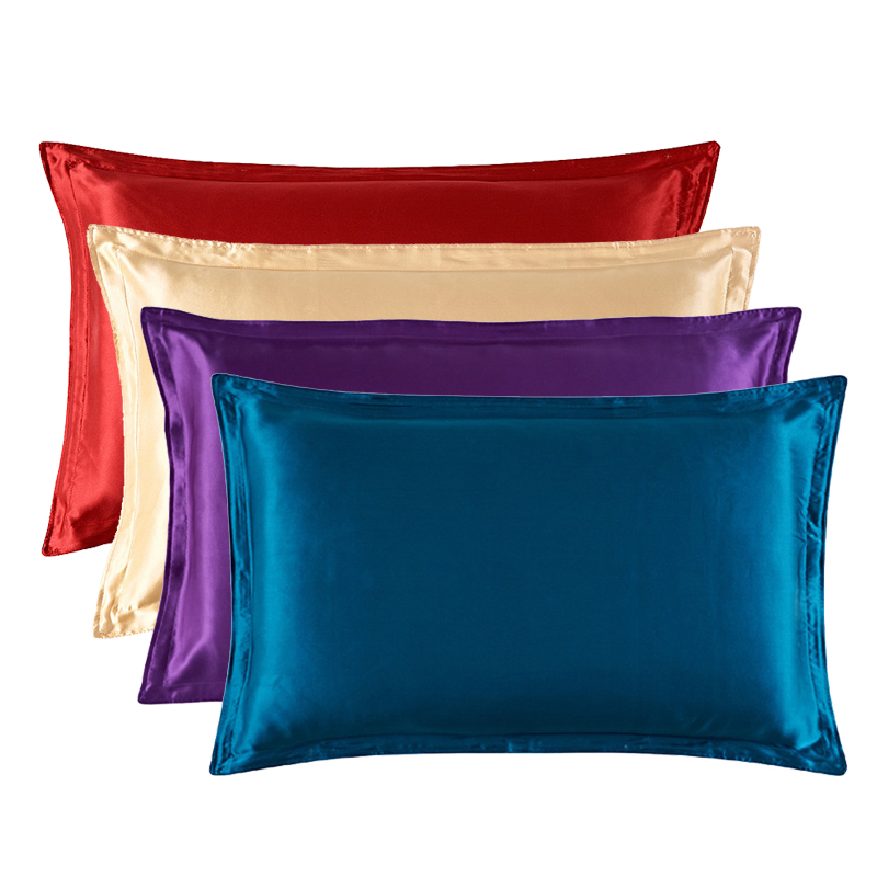 Satin Silk Pillowcase Hair Skin - 48x74cm fronha retalhos sólido um lado