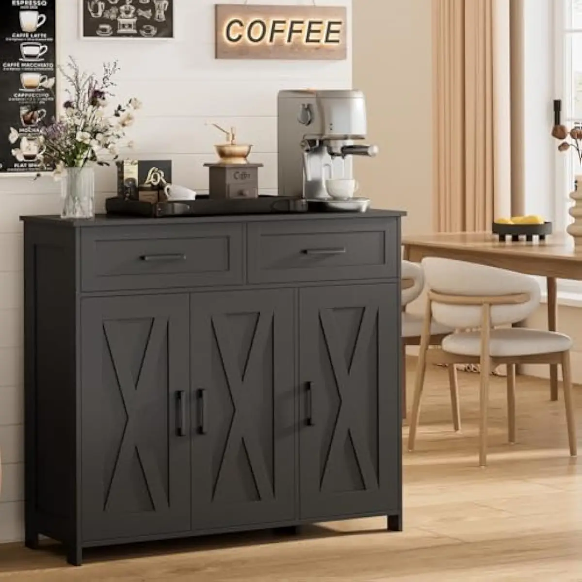 Storage & Organization - Armário de Armazenamento para Cafeteria com