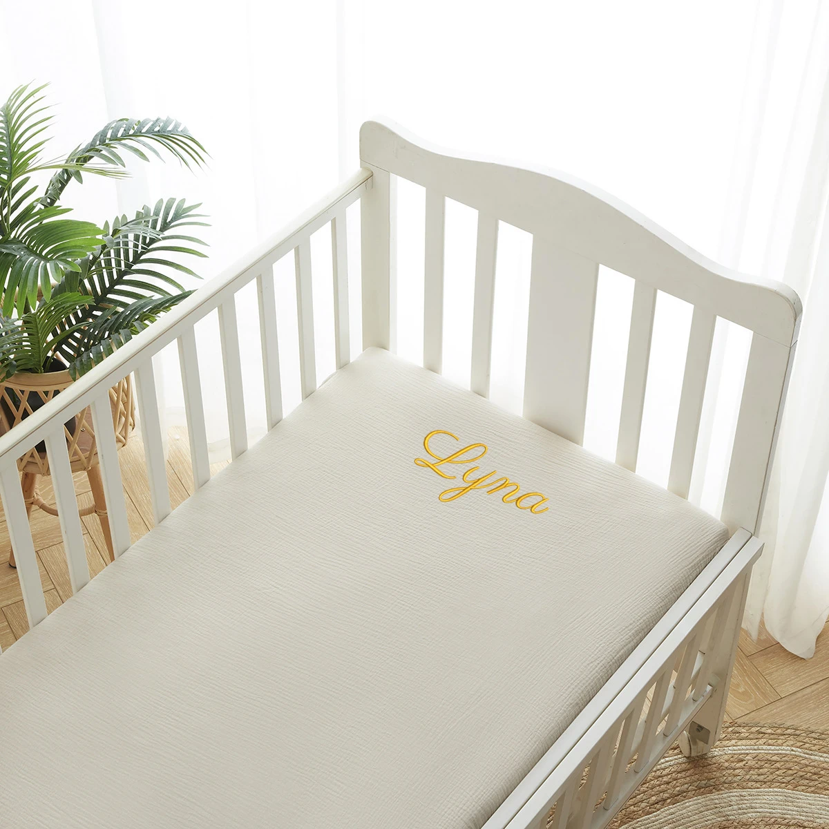 Muslin Cotton Bedspread - Nome personalizado algodão cabido folha berço