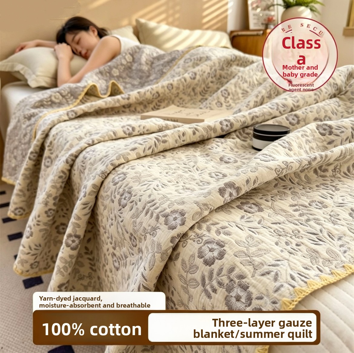 Muslin Cotton Bedspread - Manta de Musselina 100% Algodão Respirável