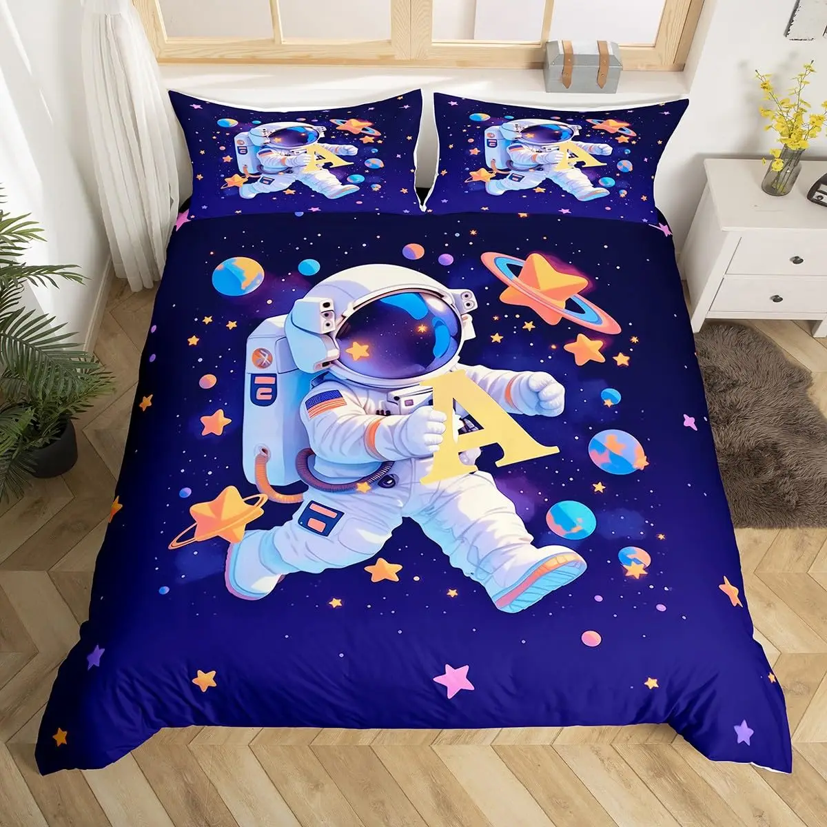 Duvet Cover Sets With Zipper - Astronauta conjunto de capa edredão dos