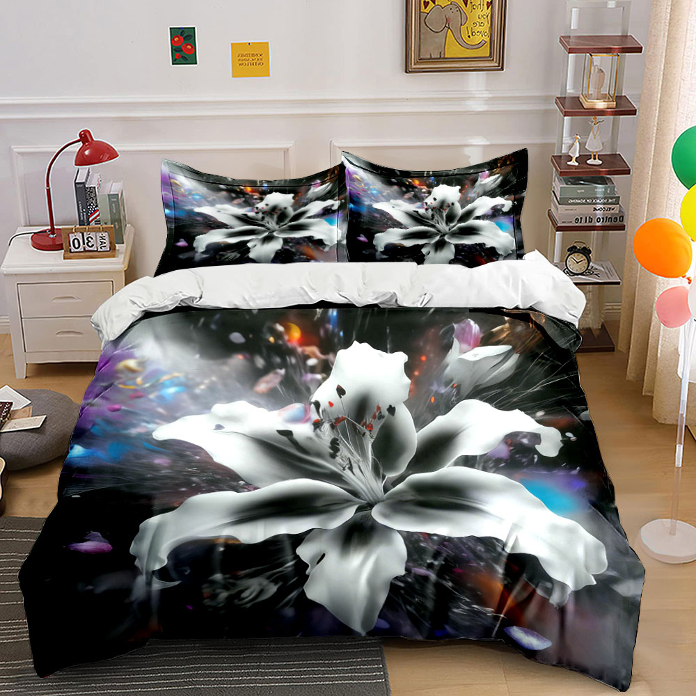 Aesthetic Floral Duvet Cover - Conjunto de Cama Abstrato com Flor
