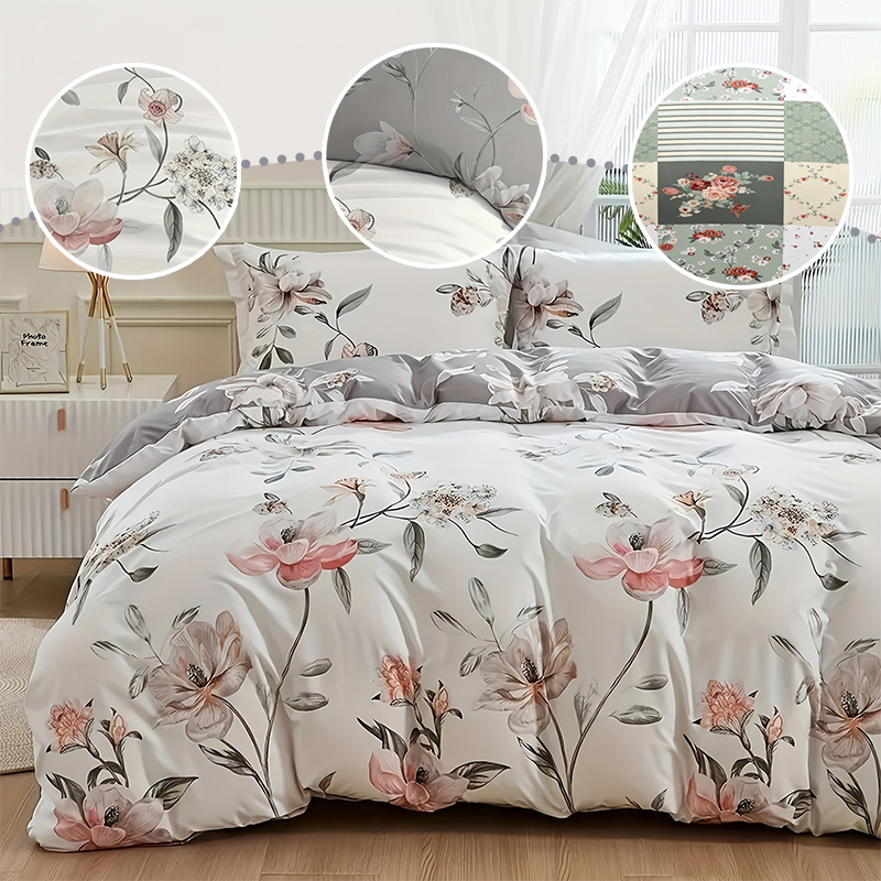 Aesthetic Floral Duvet Cover - Conjunto de Capa de Edredom Floral