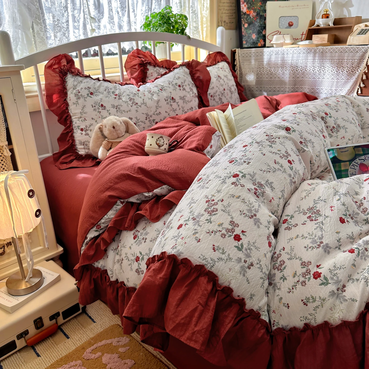 Aesthetic Floral Duvet Cover - Conjunto de Cama Estilo Vintage Francês