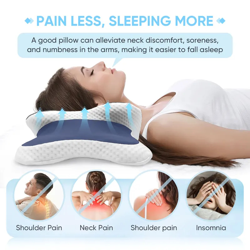 Memory Foam Orthopedic Pillow Neck Pain - Travesseiro de Espuma Viscoelástica Ergonômico Ortopédico
