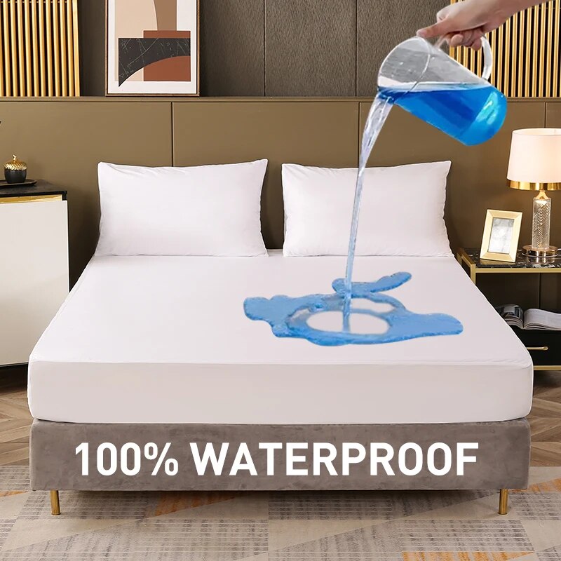 Waterproof Mattress Protector Breathable - Impermeável cabido folha cama capa, monocromático
