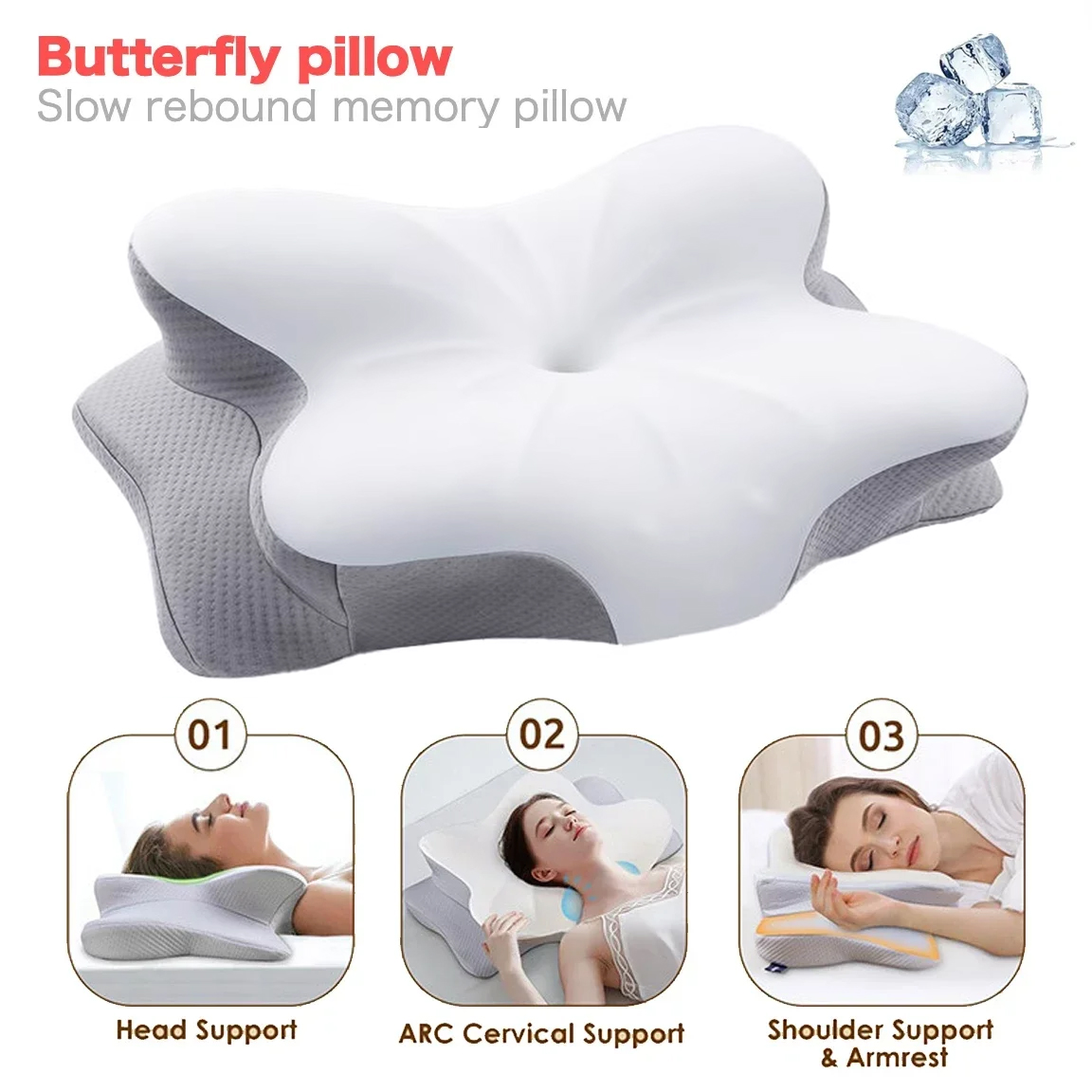 Memory Foam Orthopedic Pillow Neck Pain - Travesseiro ortopédico ergonômico de espuma de