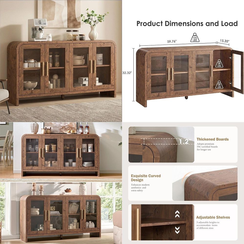 Storage & Organization - Armário Buffet com Armazenamento, Armário com