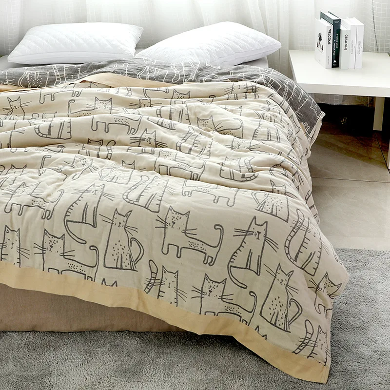 Muslin Cotton Bedspread - WASART-cobertor de edredão de musselina de