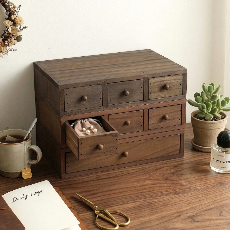 Storage & Organization - Caixa de Armazenamento de Madeira para