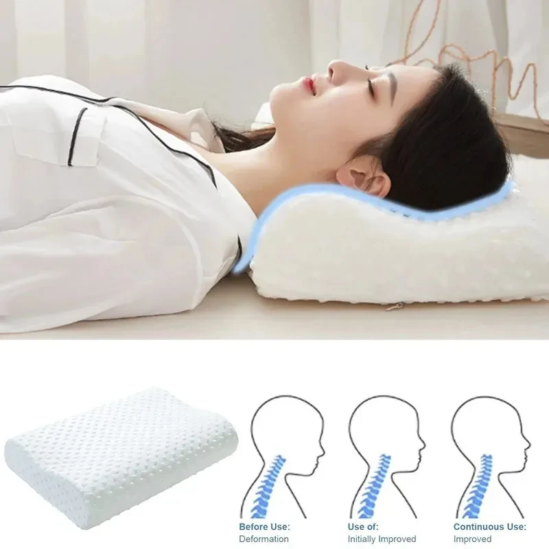 Travesseiro de algodão com mem - Memory Foam Orthopedic Pillow Neck Pain avaliação e preço