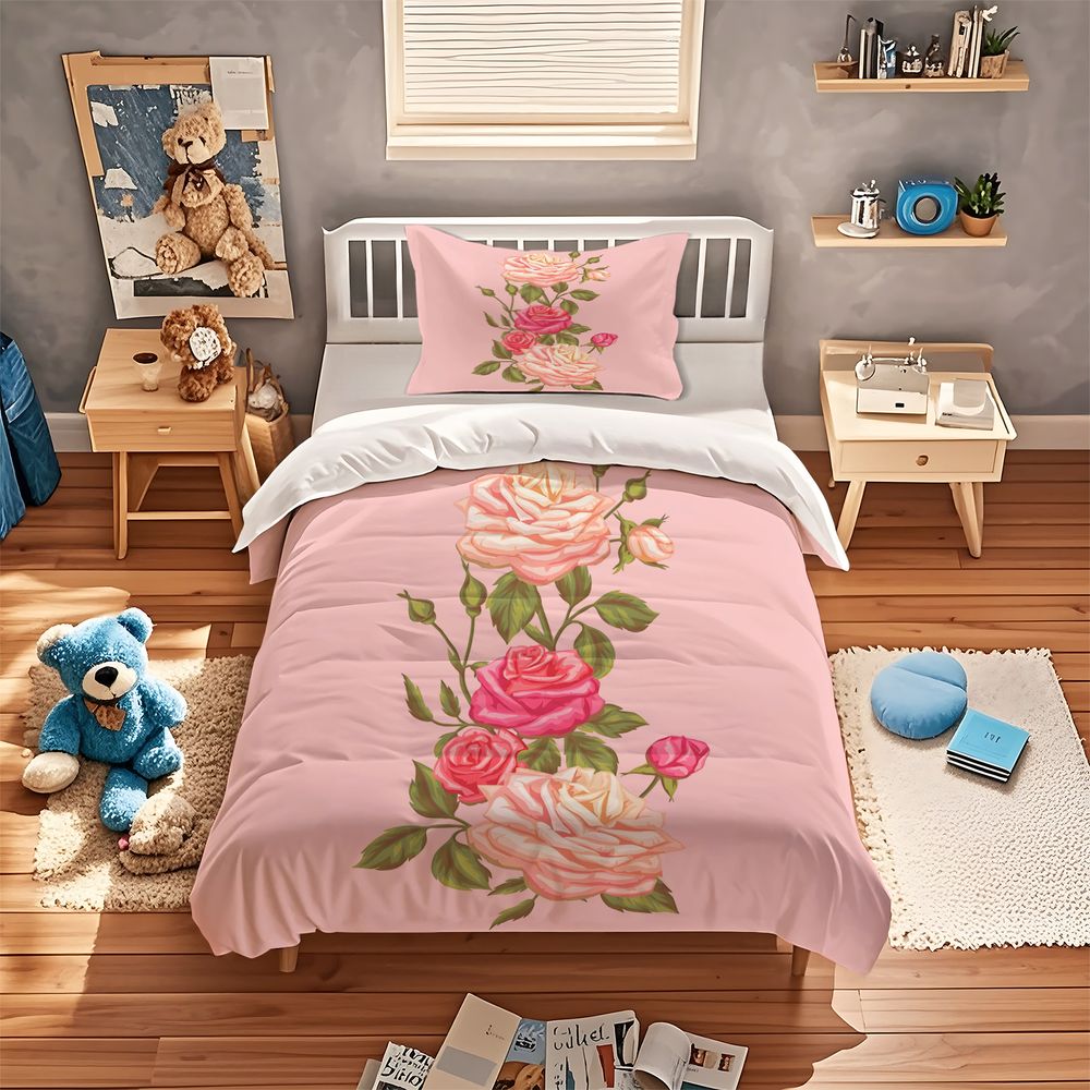 Conjunto de Capa de Edredom co - Aesthetic Floral Duvet Cover avaliação e preço