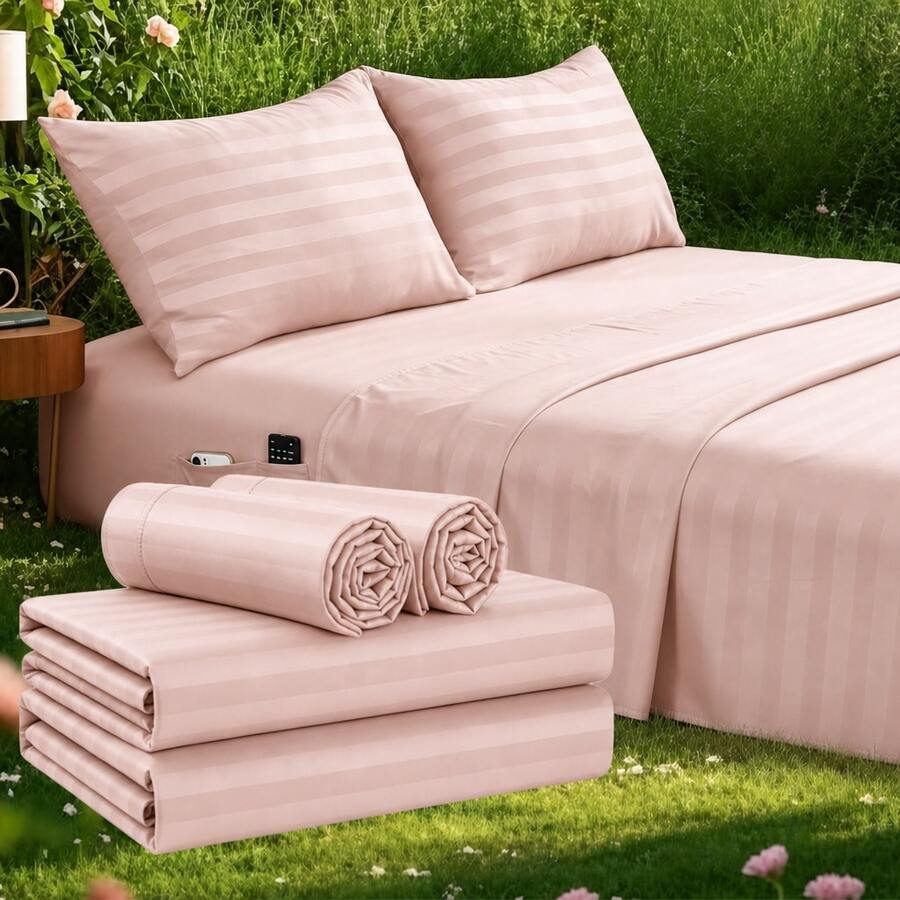 Conjunto de Lençóis Listrados  - Fitted Bed Sheets Deep Pocket avaliação e preço