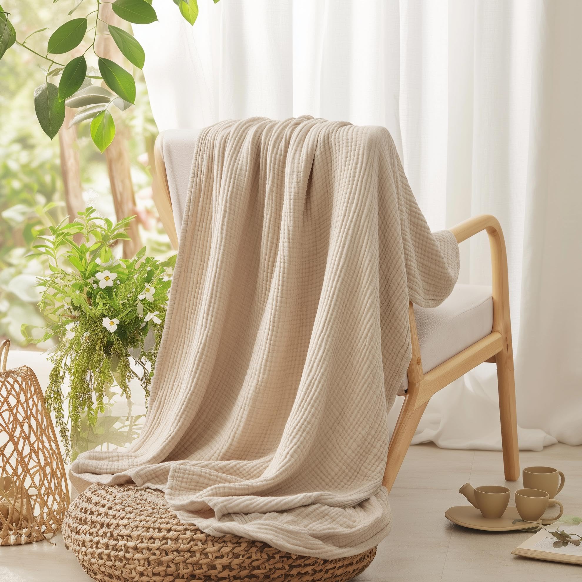 Cobertor 100% algodão para cam - Muslin Cotton Bedspread avaliação e preço