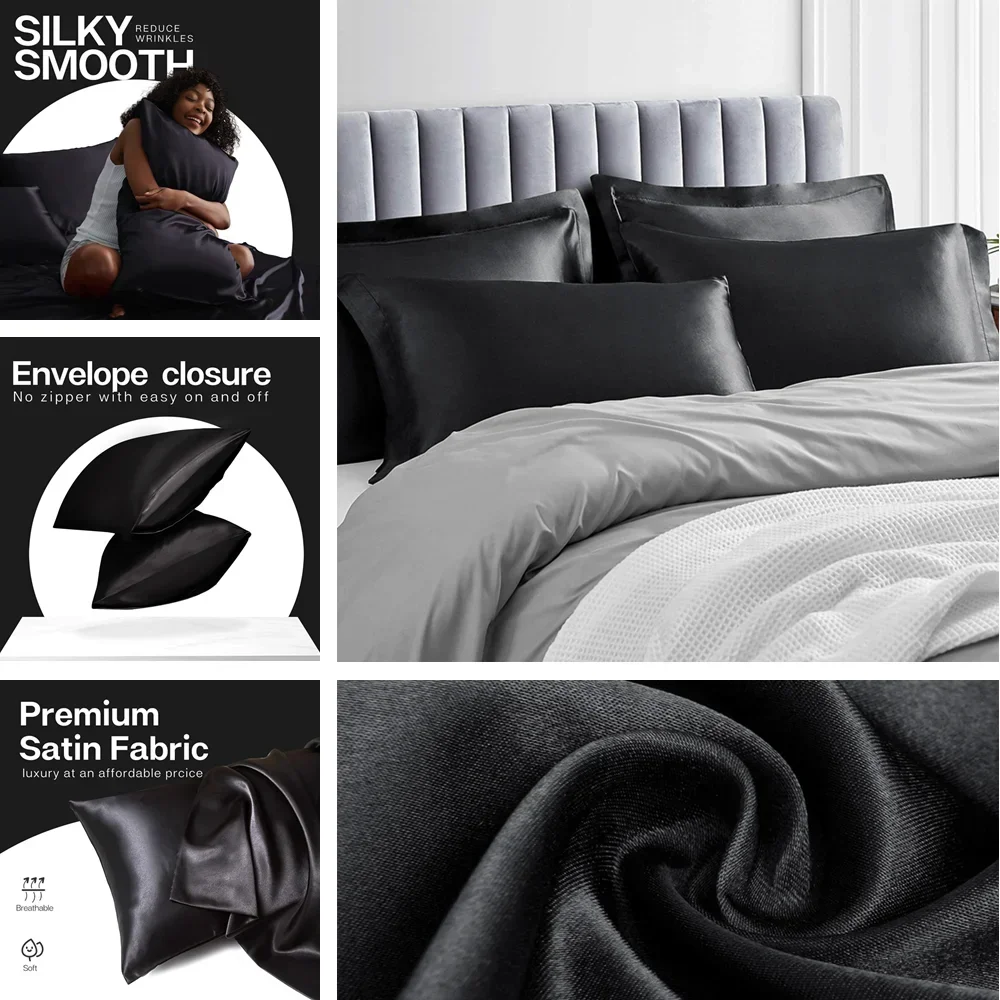 Fronha de cetim para cabelo e  - Satin Silk Pillowcase Hair Skin avaliação e preço