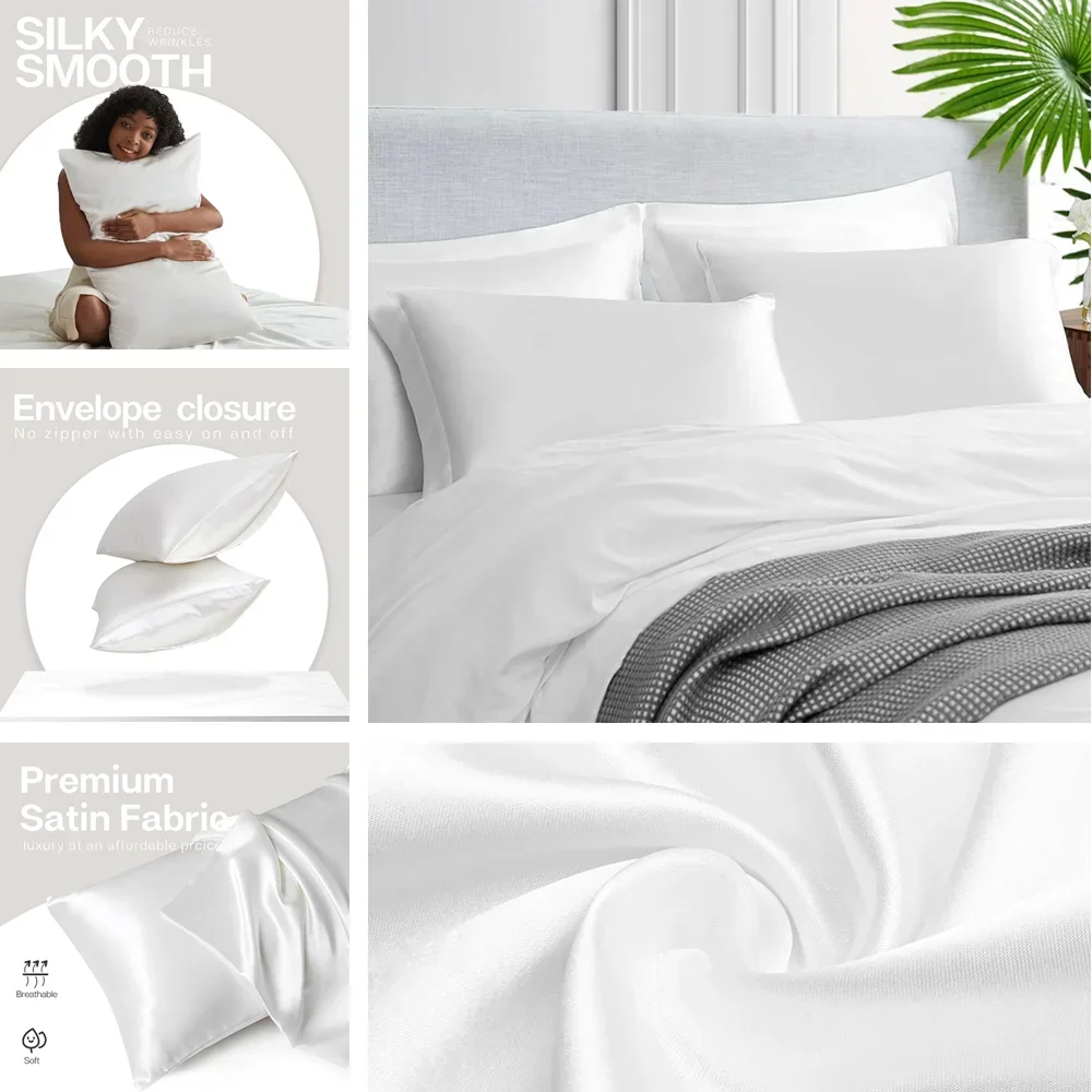 Fronha de cetim para cabelo e  - Satin Silk Pillowcase Hair Skin avaliação e preço