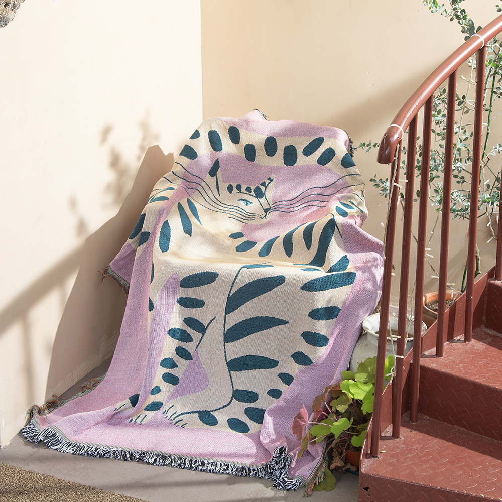 Têxtil cidade ins rosa menina  - Boho Throw Blanket Fringe avaliação e preço