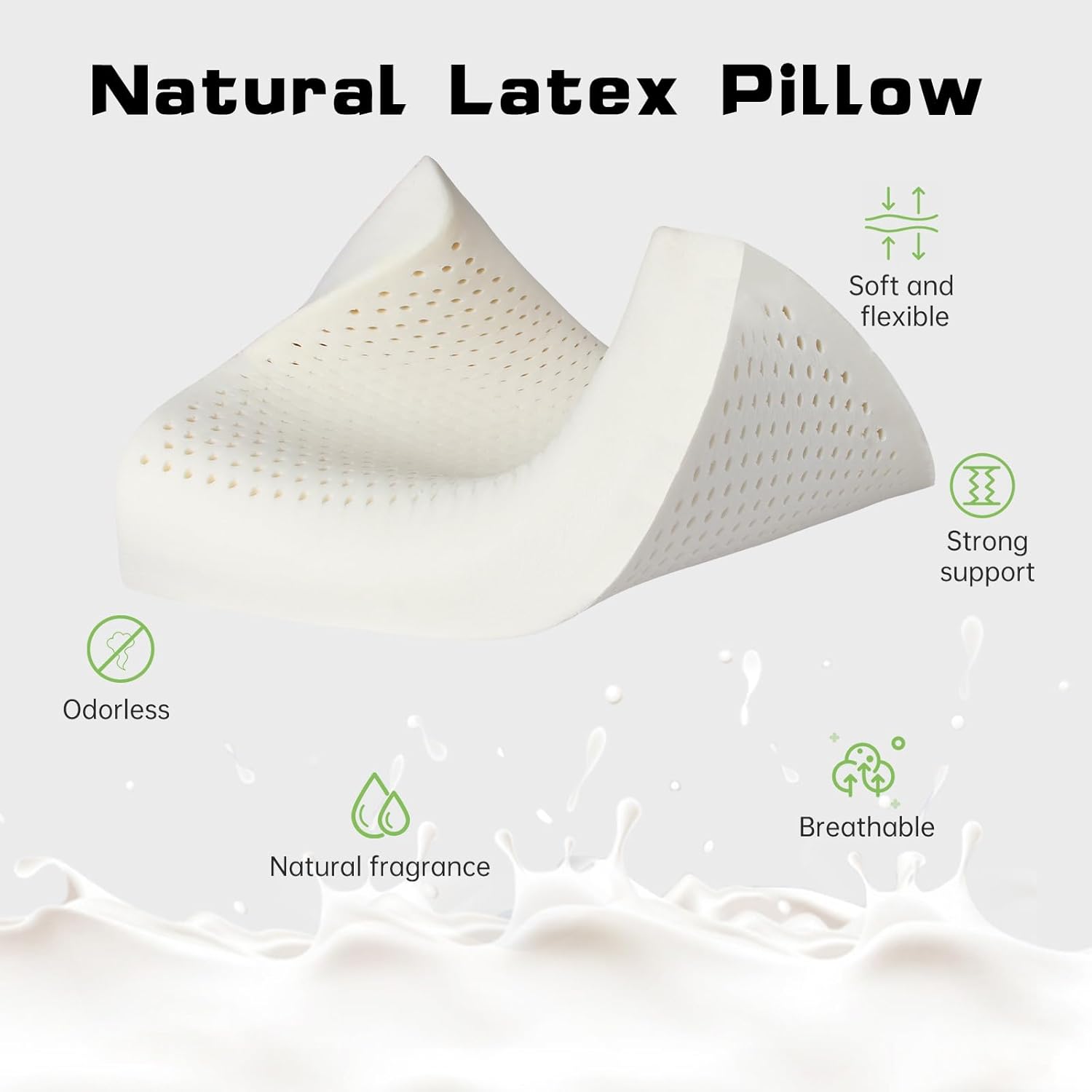 Travesseiro de látex natural t - Memory Foam Orthopedic Pillow Neck Pain avaliação e preço