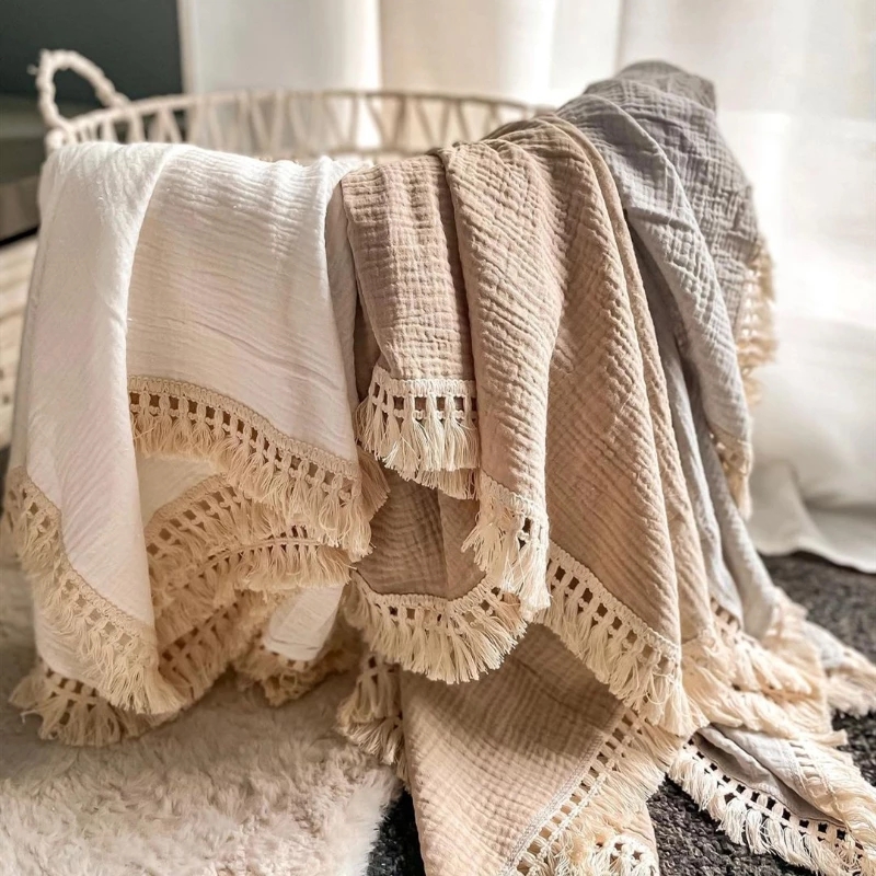 Swaddle de musselina de algodã - Muslin Cotton Bedspread avaliação e preço
