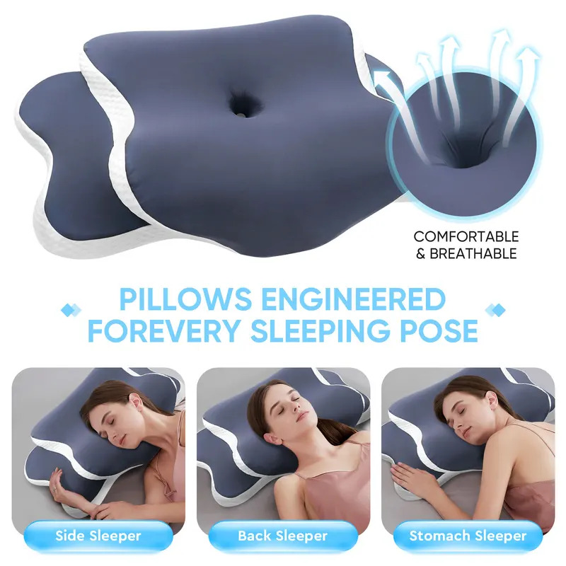 Travesseiro de Espuma Viscoelá - Memory Foam Orthopedic Pillow Neck Pain avaliação e preço