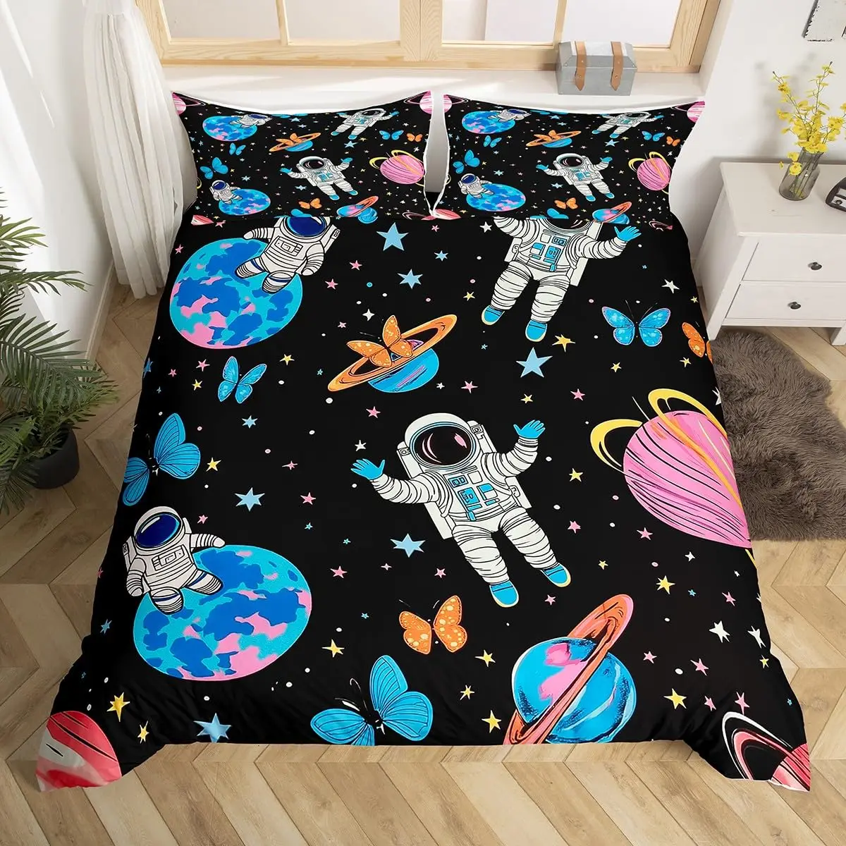 Astronauta conjunto de capa ed - Duvet Cover Sets With Zipper avaliação e preço