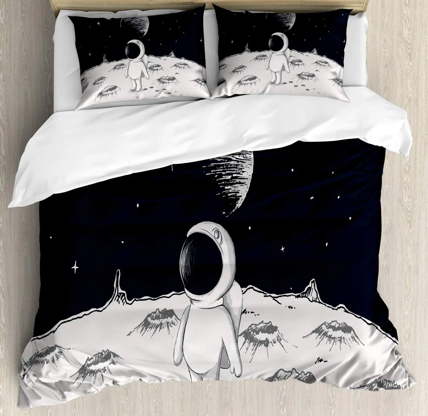 Astronauta conjunto de capa ed - Duvet Cover Sets With Zipper avaliação e preço