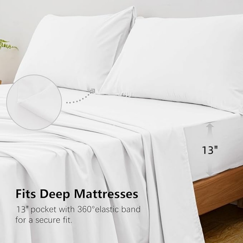 Conjunto de Lençóis King Size  - Fitted Bed Sheets Deep Pocket avaliação e preço