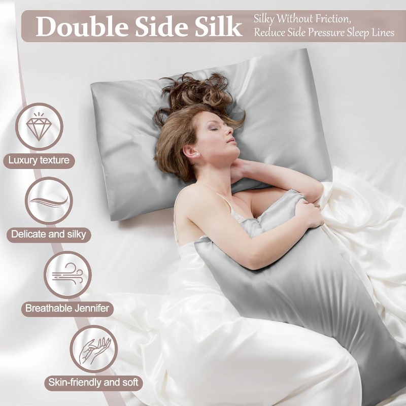 Conjunto de 2 Fronhas de Seda  - Satin Silk Pillowcase Hair Skin avaliação e preço