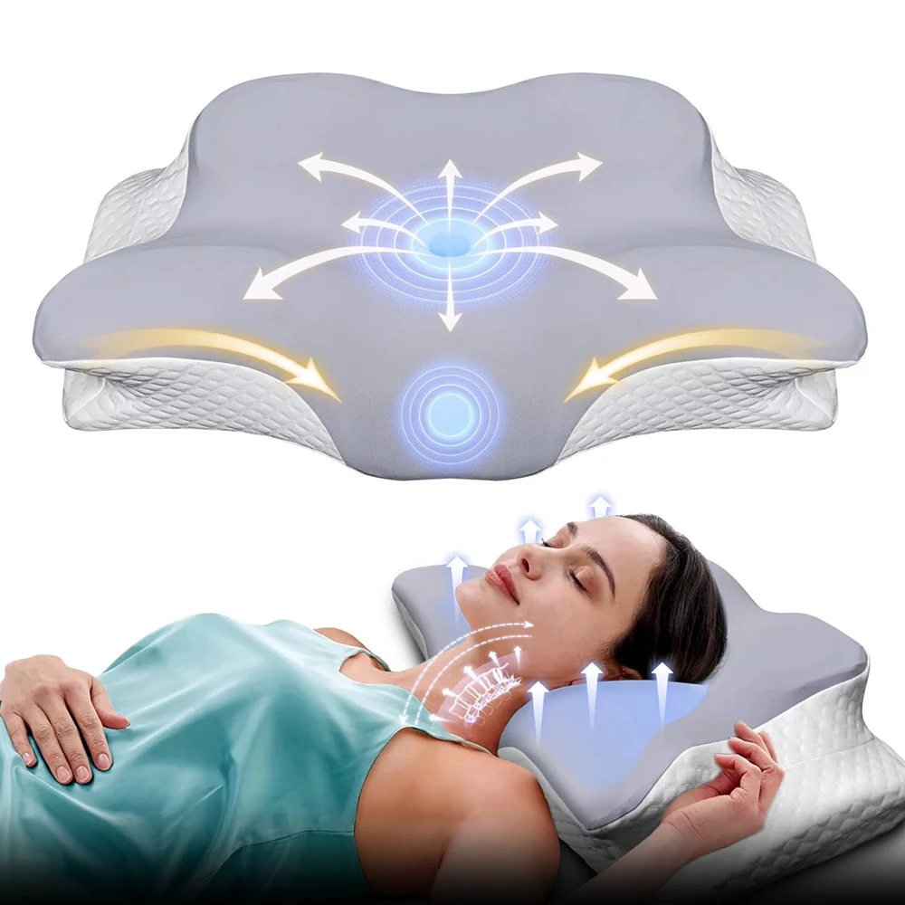 Almofadas de Espuma de Memória - Memory Foam Orthopedic Pillow Neck Pain avaliação e preço