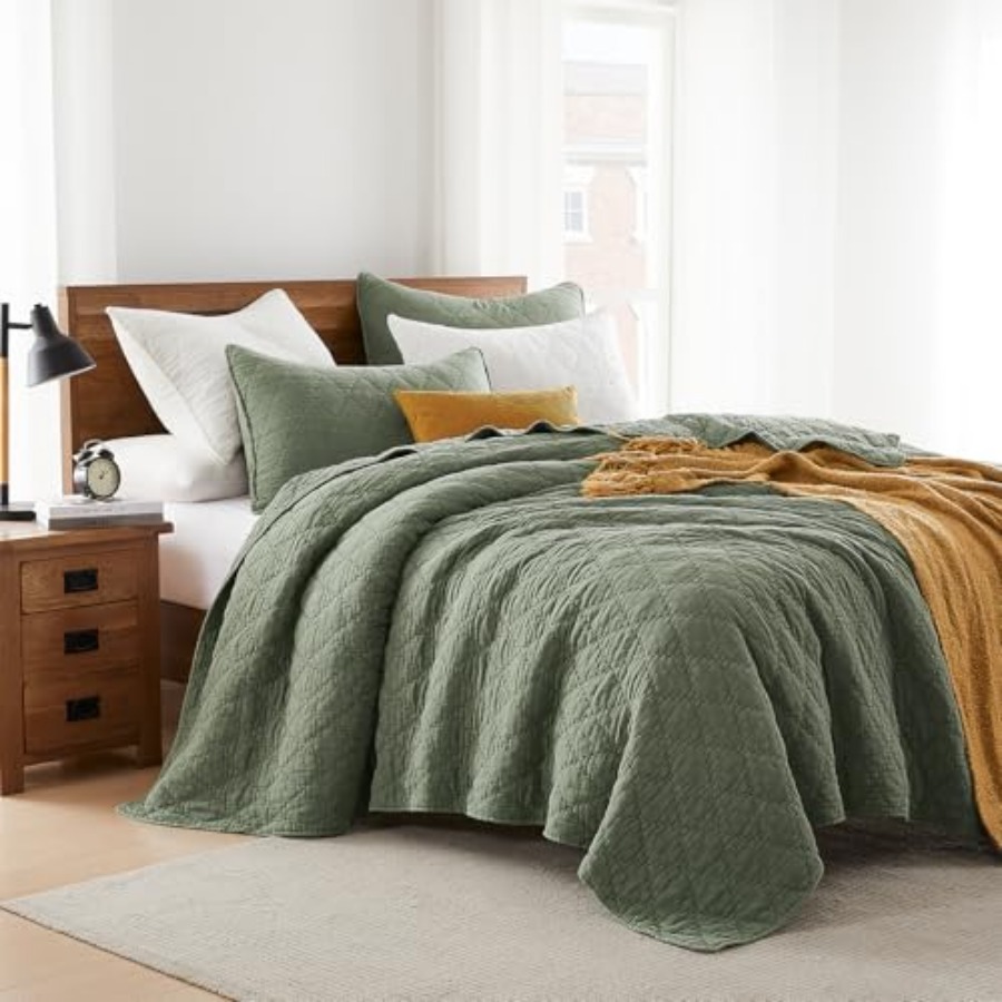 Conjunto de Colcha Tamanho Gra - Muslin Cotton Bedspread avaliação e preço