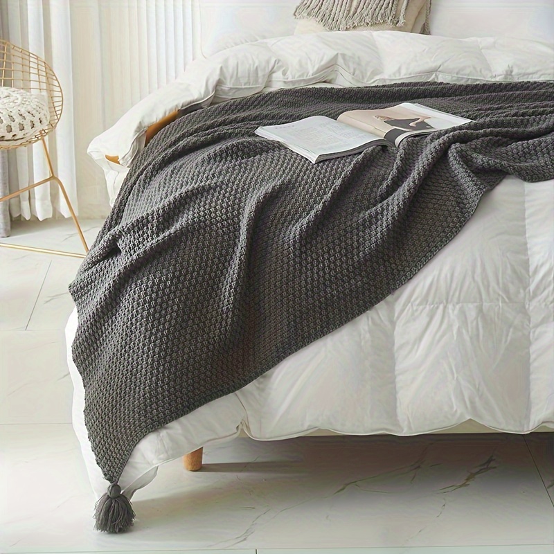 Cobertor Decorativo de Tricô B - Boho Throw Blanket Fringe avaliação e preço