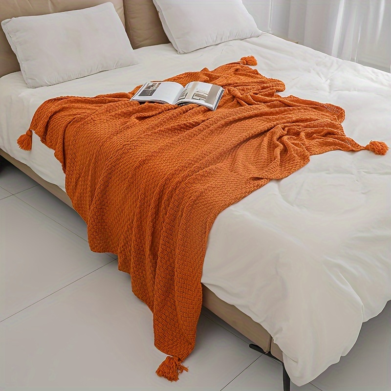 Cobertor Decorativo de Tricô B - Boho Throw Blanket Fringe avaliação e preço