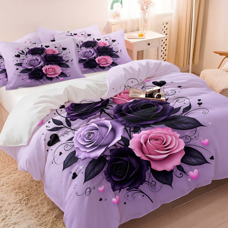 Conjunto de Capa de Edredom Co - Aesthetic Floral Duvet Cover avaliação e preço