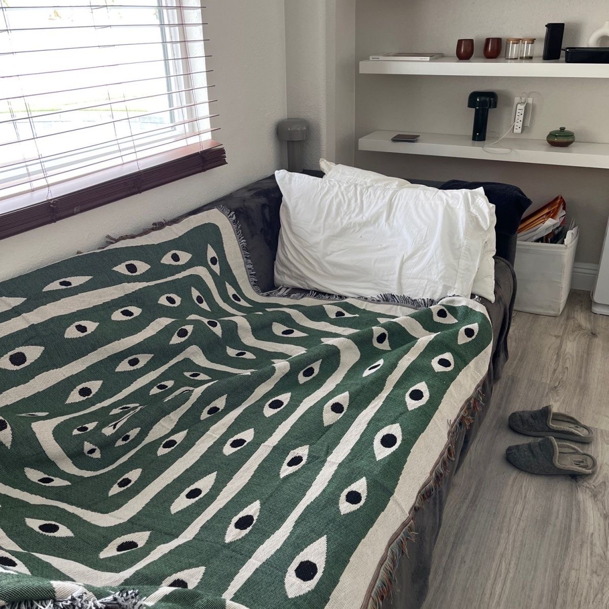 Manta Jacquard Olho Grego Verd - Boho Throw Blanket Fringe avaliação e preço